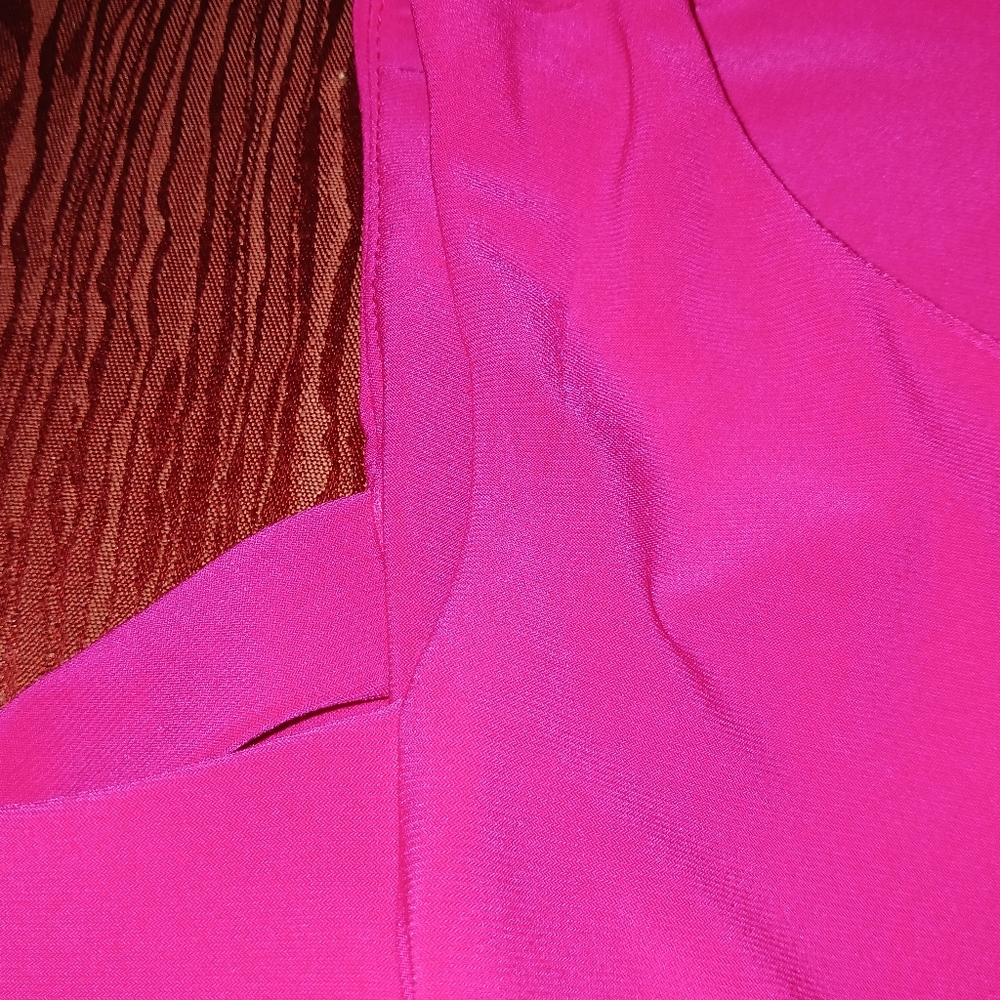 LAUREN RALPH LAUREN Dark Pink Cold-Shoulder Flare Sleeve Women's Size 2 - Picture 6 of 12